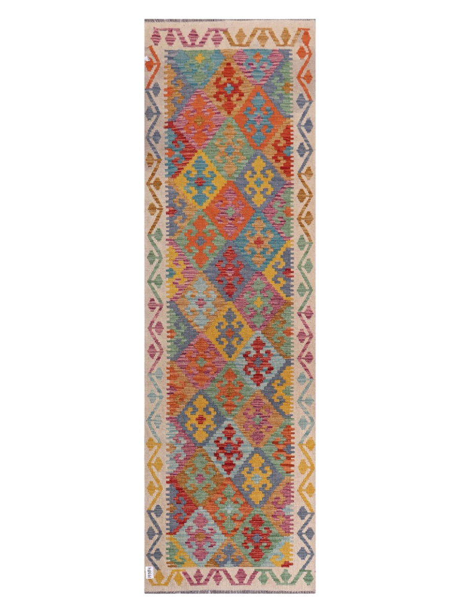 Maimana Afghanistan Kilim Runner - 290 x 88 cm