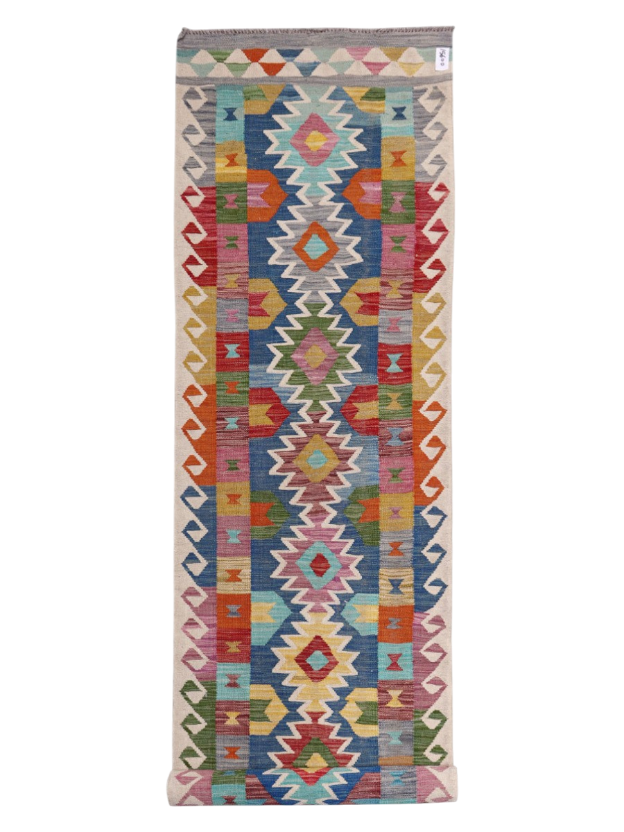 Maimana Afghanistan Kilim Runner - 383 x 86 cm