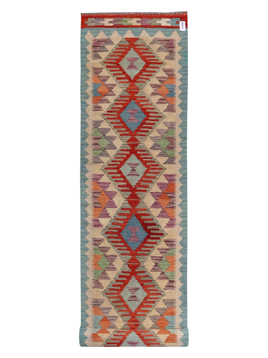 Maimana Afghanistan Kilim Runner - 379 x 81 cm