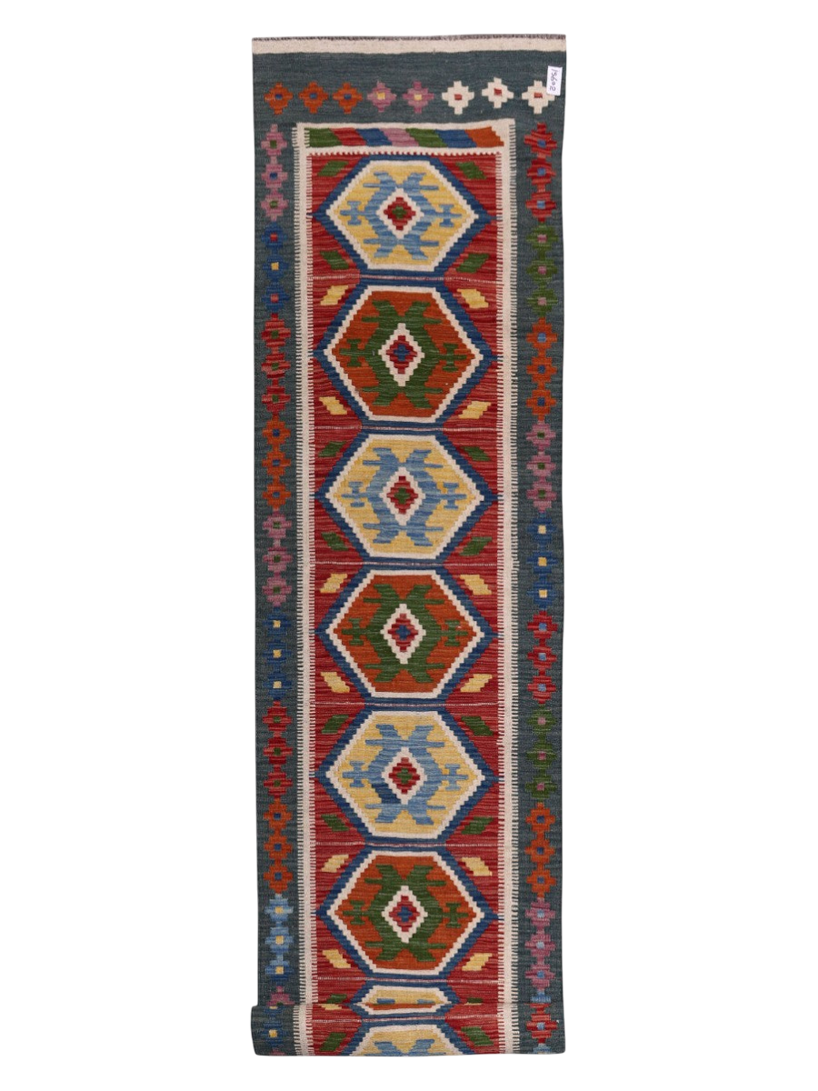 Maimana Afghanistan Kilim Runner - 393 x 82 cm