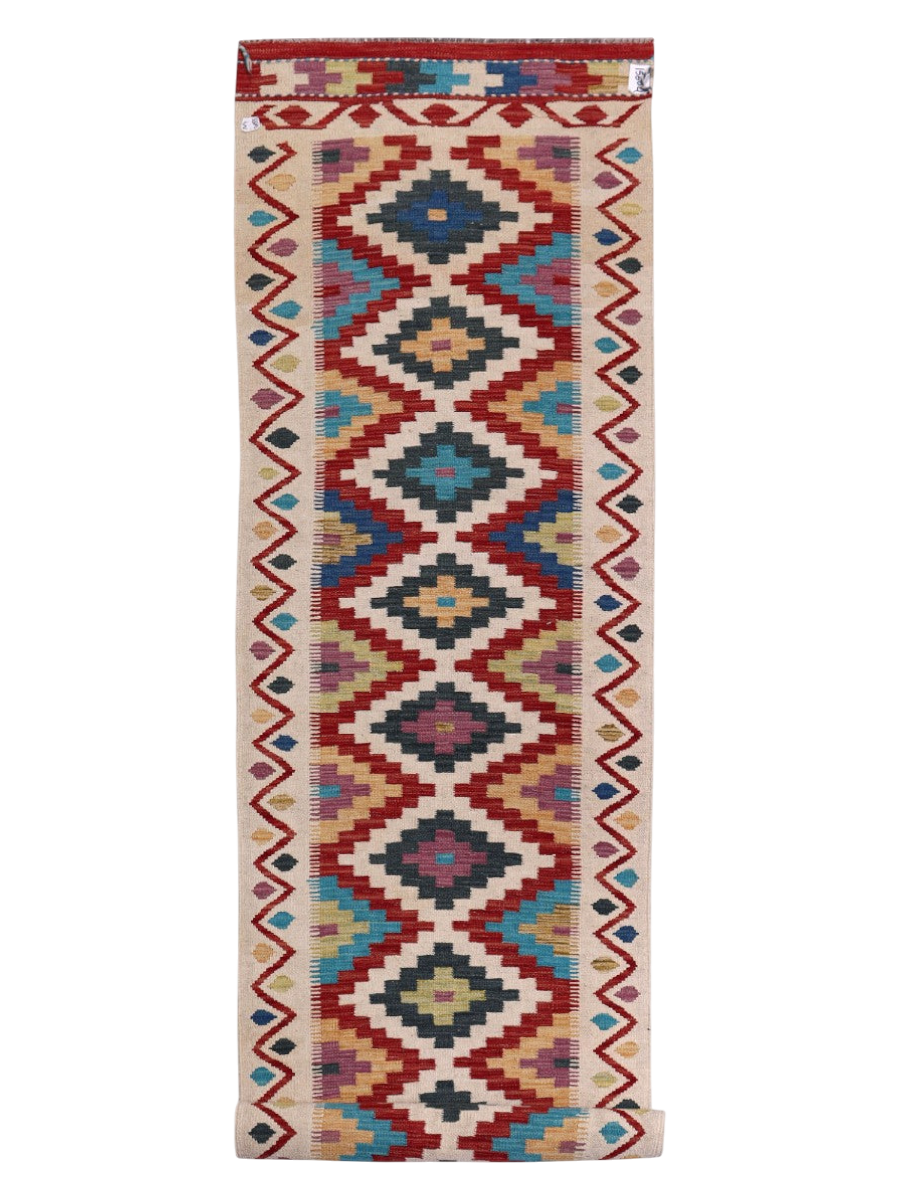 Maimana Afghanistan Kilim Runner - 392 x 80 cm