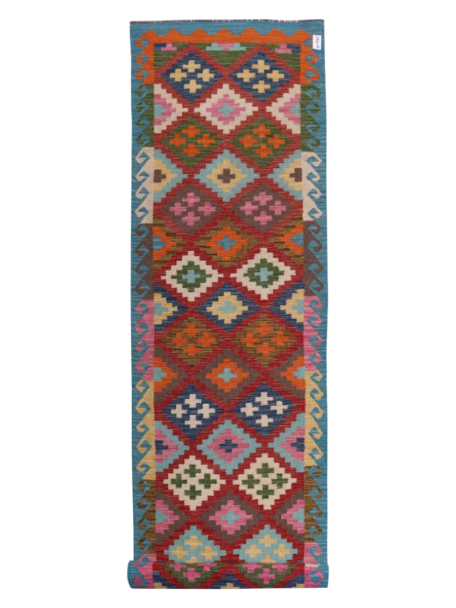 Maimana Afghanistan Kilim Runner - 397 x 87 cm