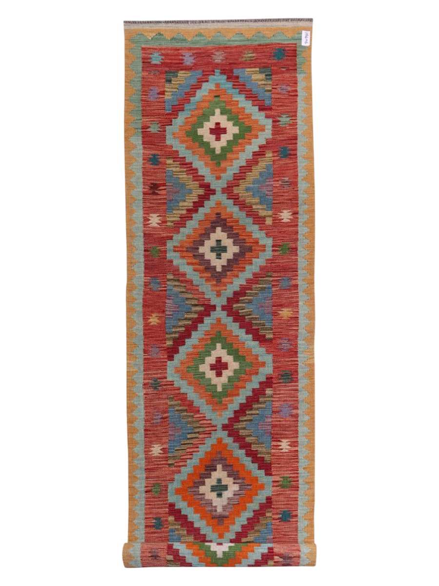 Maimana Afghanistan Kilim Runner - 405 x 84 cm