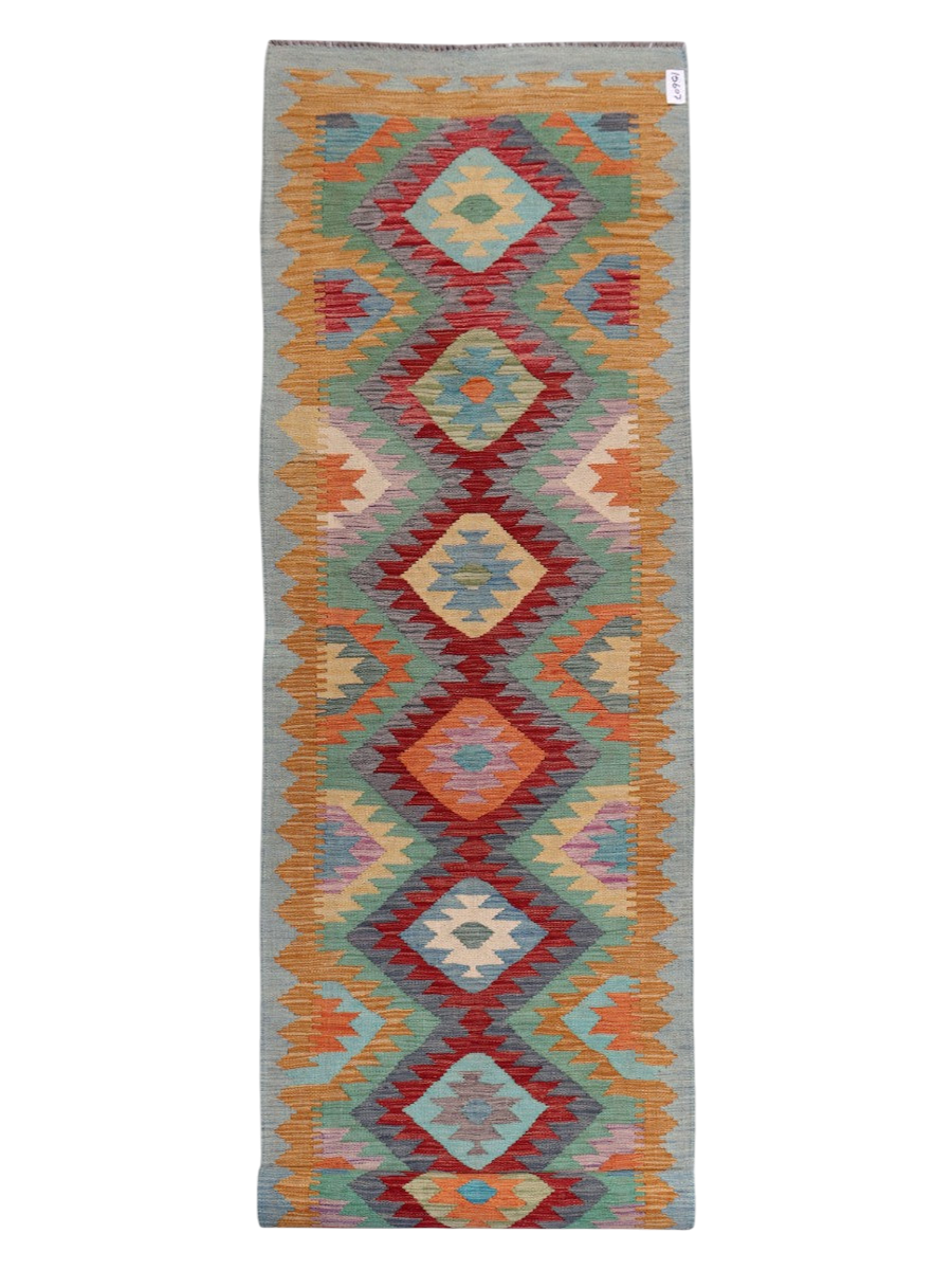 Maimana Afghanistan Kilim Runner - 392 x 85 cm
