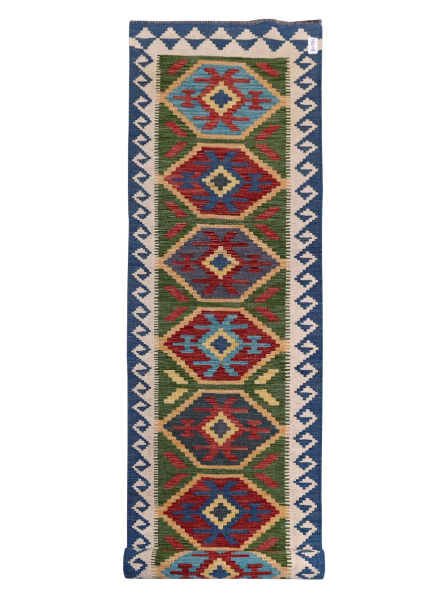 Maimana Afghanistan Kilim Runner - 394 x 83 cm