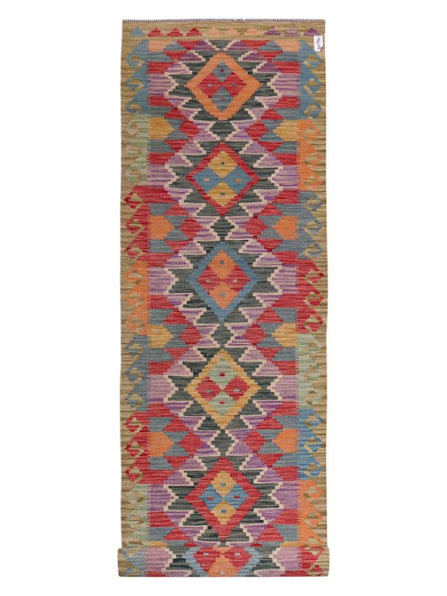 Maimana Afghanistan Kilim Runner - 397 x 85 cm