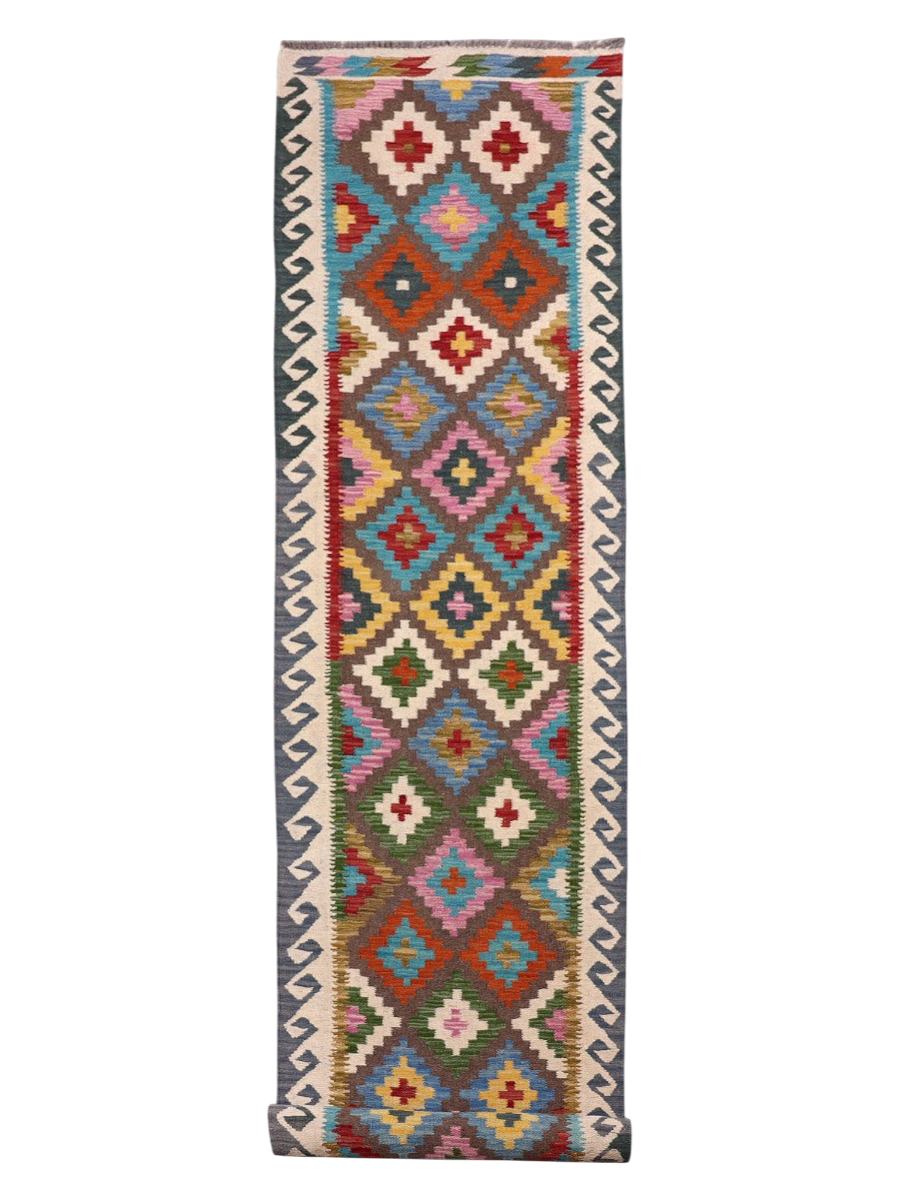 Maimana Afghanistan Kilim Runner - 409 x 82 cm