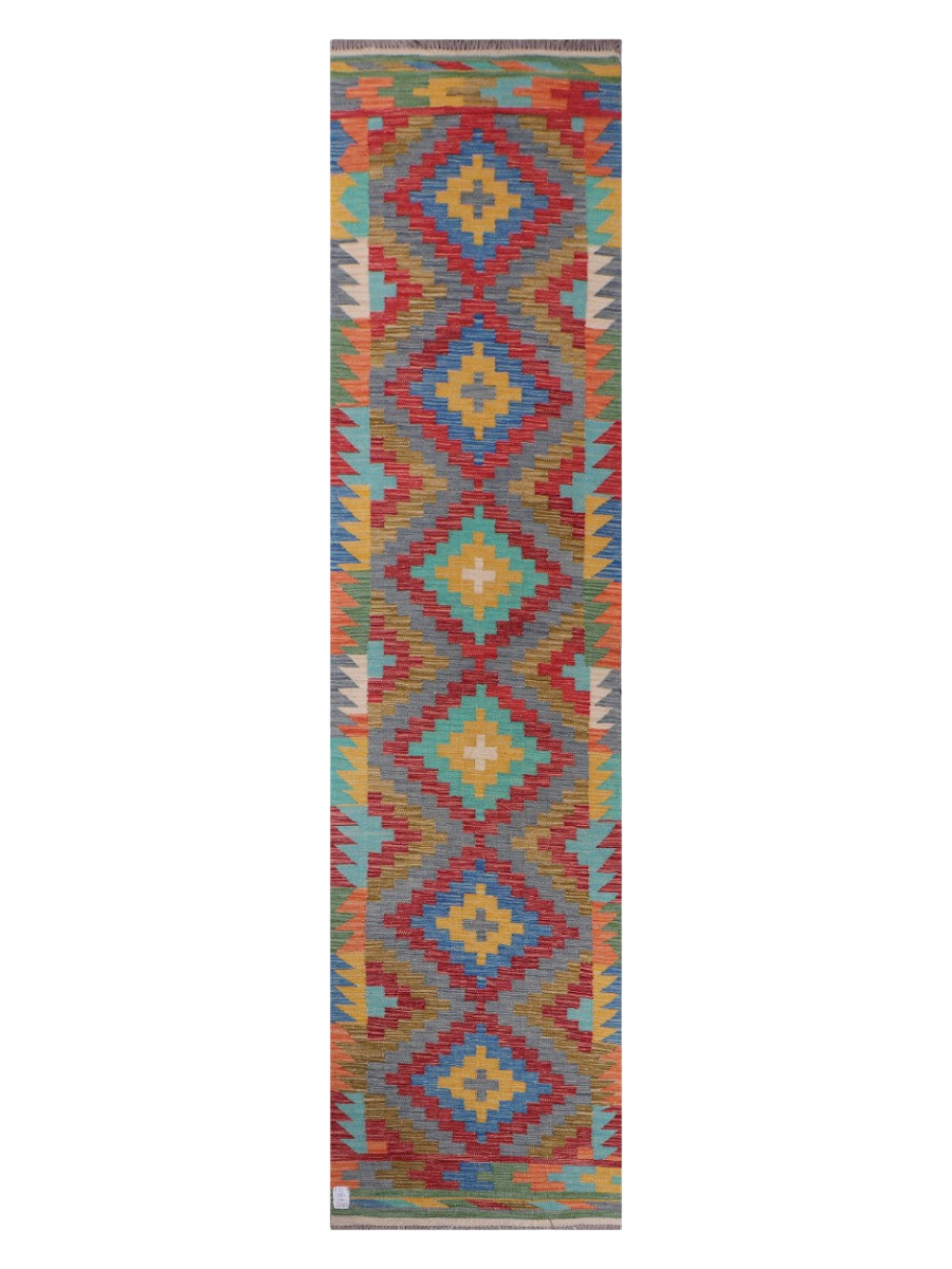 Maimana Afghanistan Kilim Runner - 306 x 75 cm