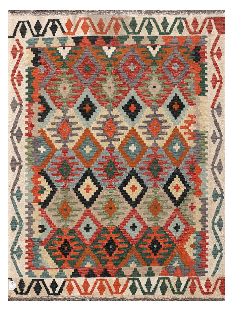 Maimana Afghanistan Kilim Rug - 194 x144 cm