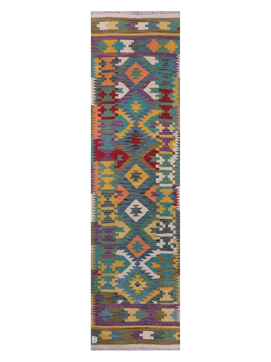 Maimana Afghanistan Kilim Runner - 292 x 77 cm