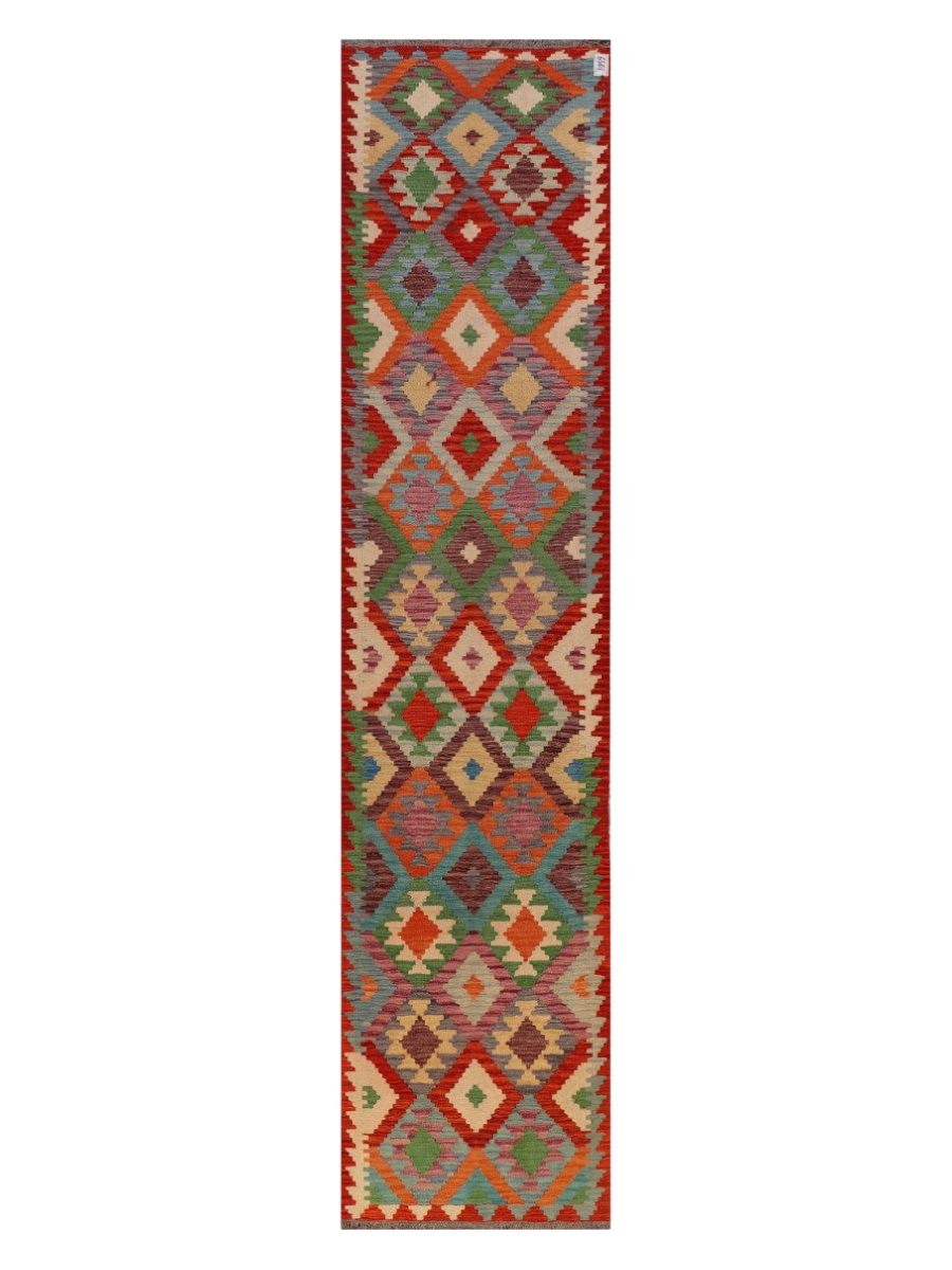 Maimana Afghanistan Kilim Runner - 376 x 88 cm