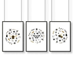Bees artwork | set of 3 Kitchen wall art prints