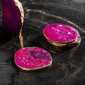 Set of 4 Agate Pink and Gold Coasters | Bowerbird Agata