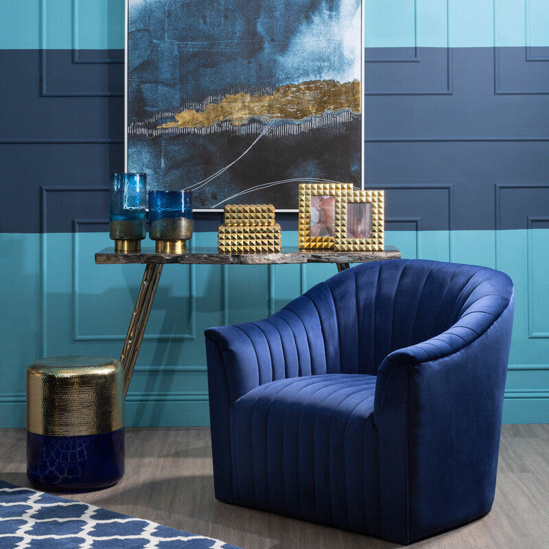 Deep Blue Velvet Armchair | Opel