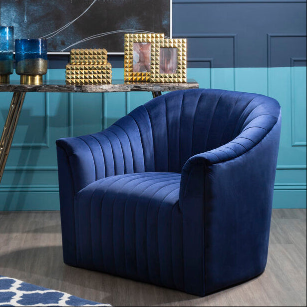 Deep Blue Velvet Armchair | Opel