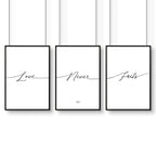Love word art for walls | set of 3 Bedroom wall art prints