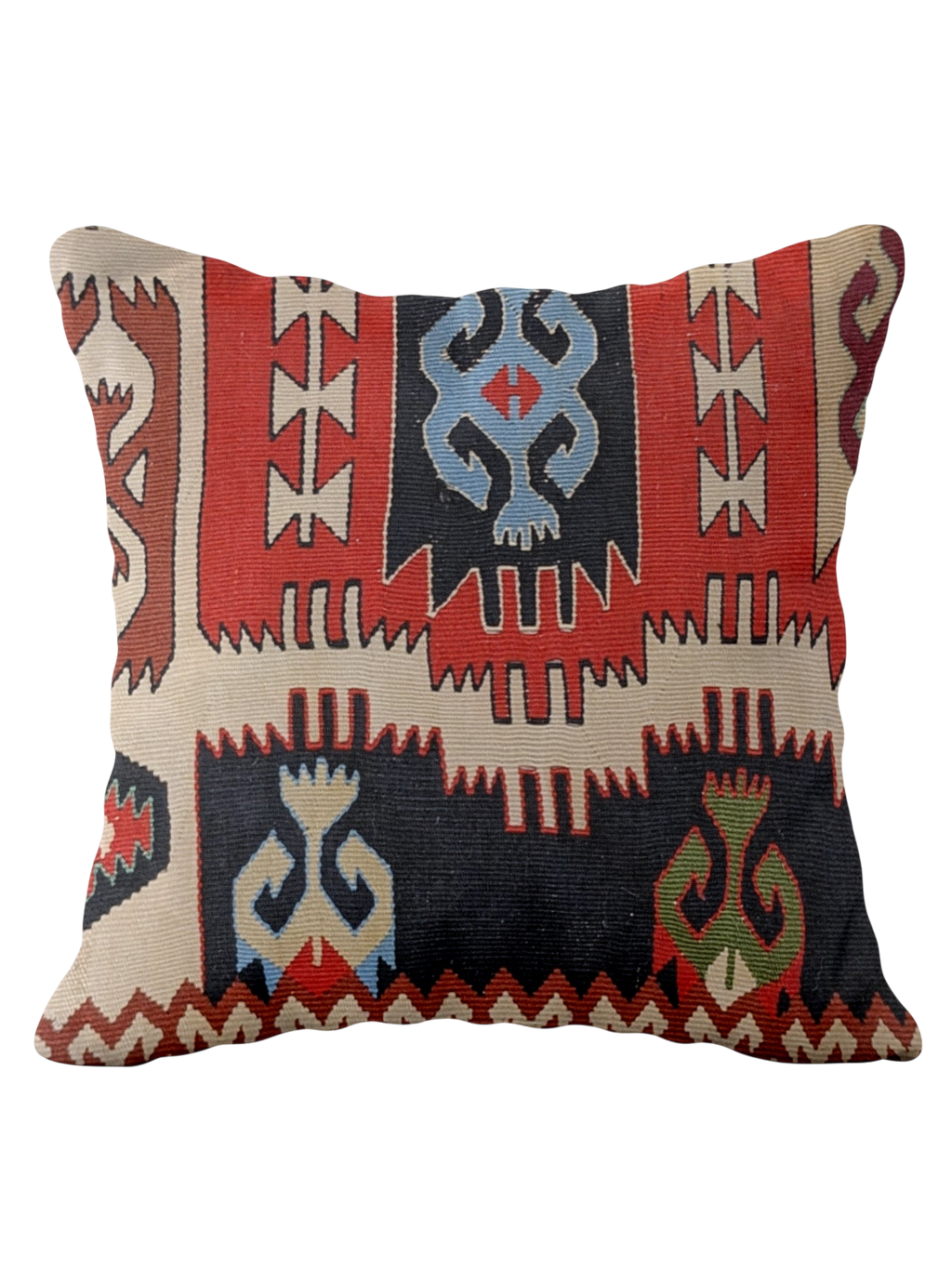 Turkish Kilim Vintage Cushion Cover - 40 x 40 cm