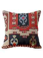 Turkish Kilim Vintage Cushion Cover - 40 x 40 cm