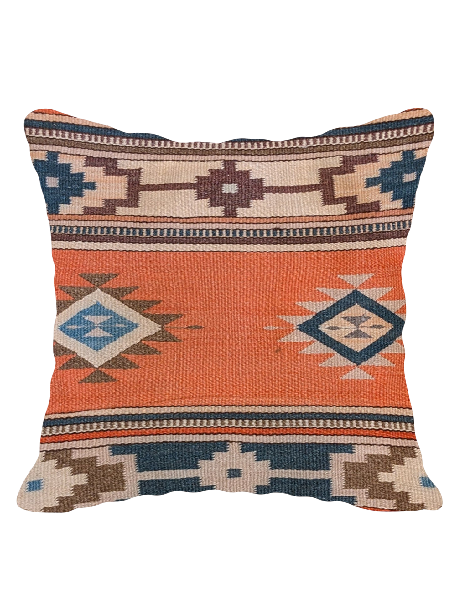Turkish Kilim Vintage Cushion Cover - 40 x 40 cm