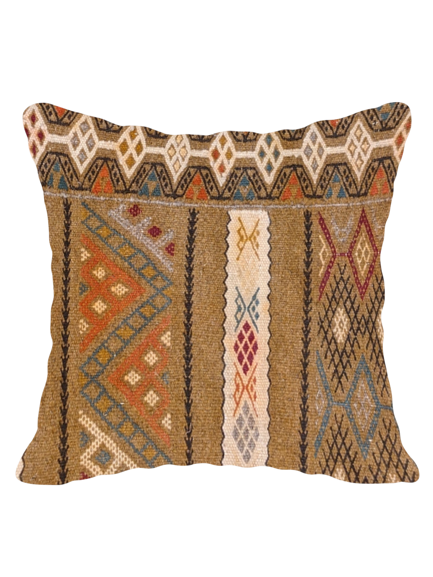 Turkish Kilim Vintage Cushion Cover - 40 x 40 cm