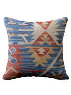 Turkish Kilim Vintage Cushion Cover - 40 x 40 cm