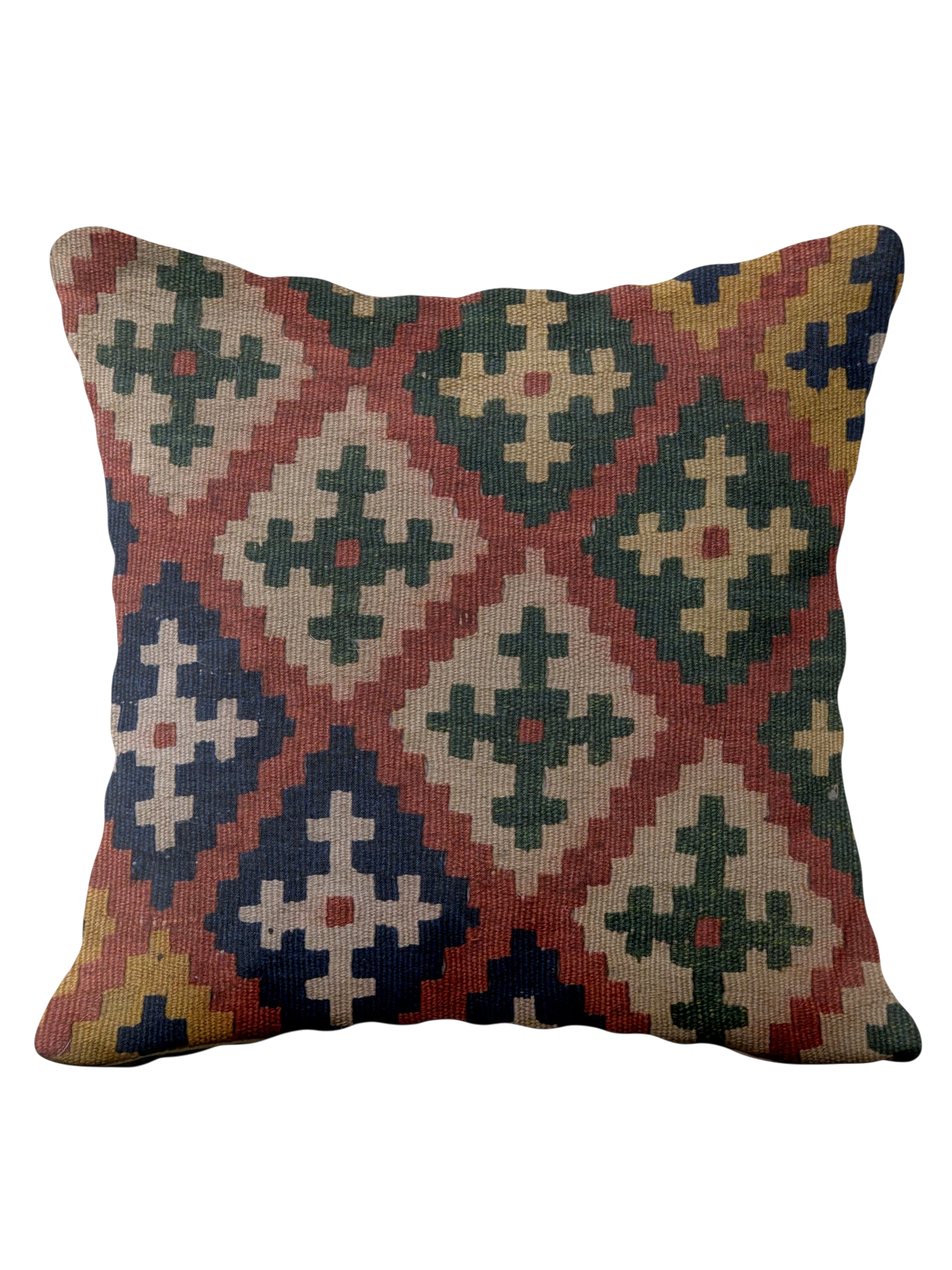 Turkish Kilim Vintage Cushion Cover - 40 x 40 cm