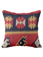 Turkish Kilim Vintage Cushion Cover - 40 x 40 cm