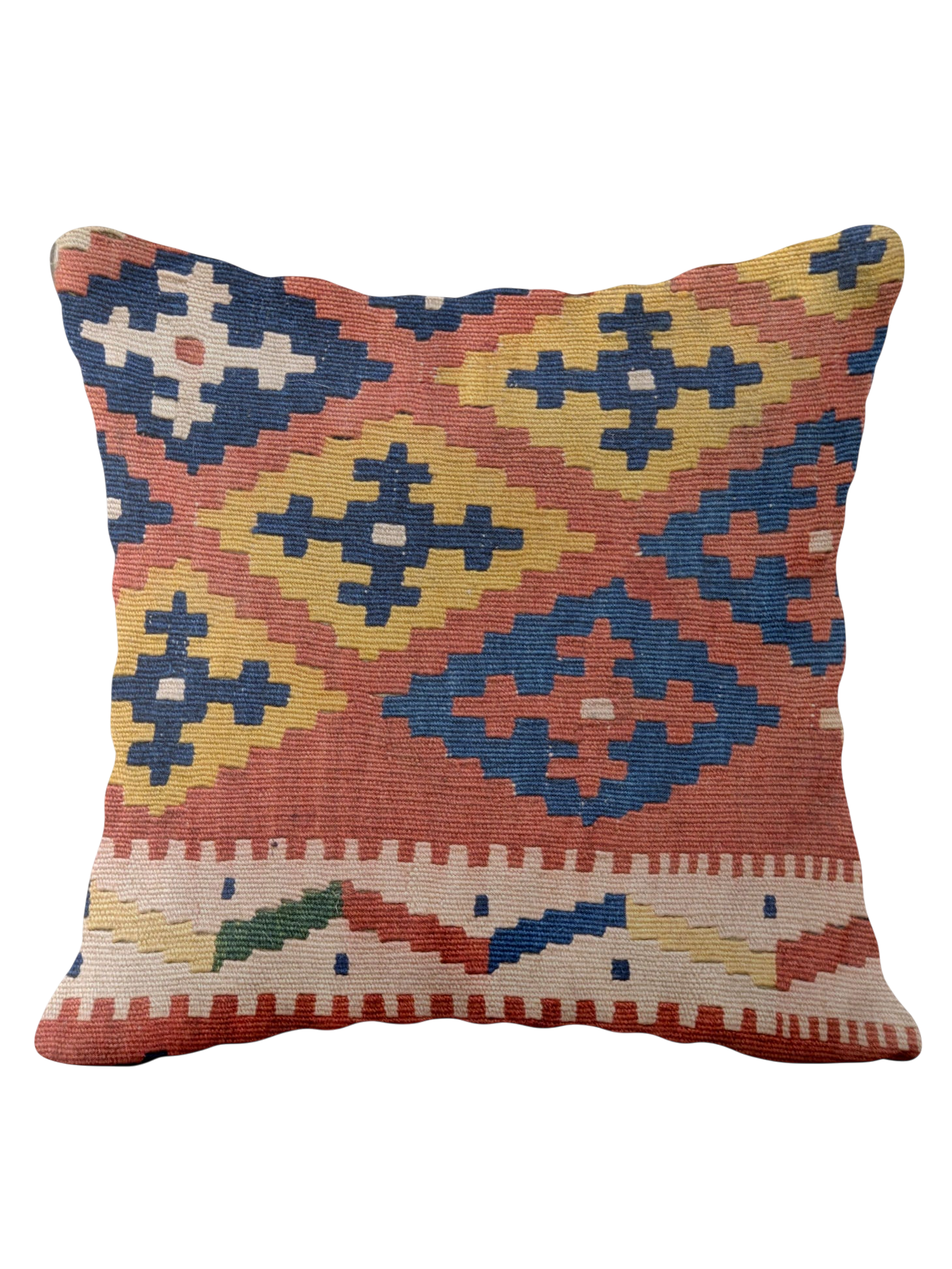 Turkish Kilim Vintage Cushion Cover - 42 x 40 cm