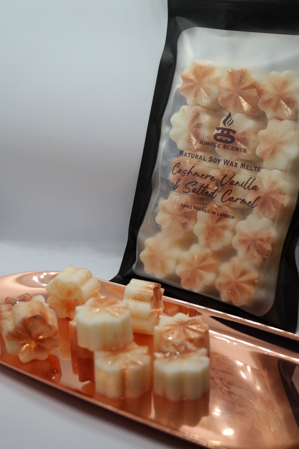 Cashmere Vanilla & Salted Caramel - Simple Scents Ambience Mini Floret Style Wax Melts