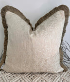 The Couture Cushion - The Cream Chalayan Fringed In Bisque - Style No. 98