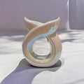 Crossover Ceramic Tea Light Wax Burner/Melter - White Iridescent