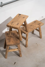 Vintage Rustic Small Stool - Elm wood