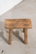 Vintage Rustic Small Stool - Elm wood