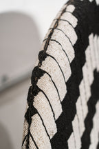 Yoruba Royal Beaded Chair Geometric Black and White