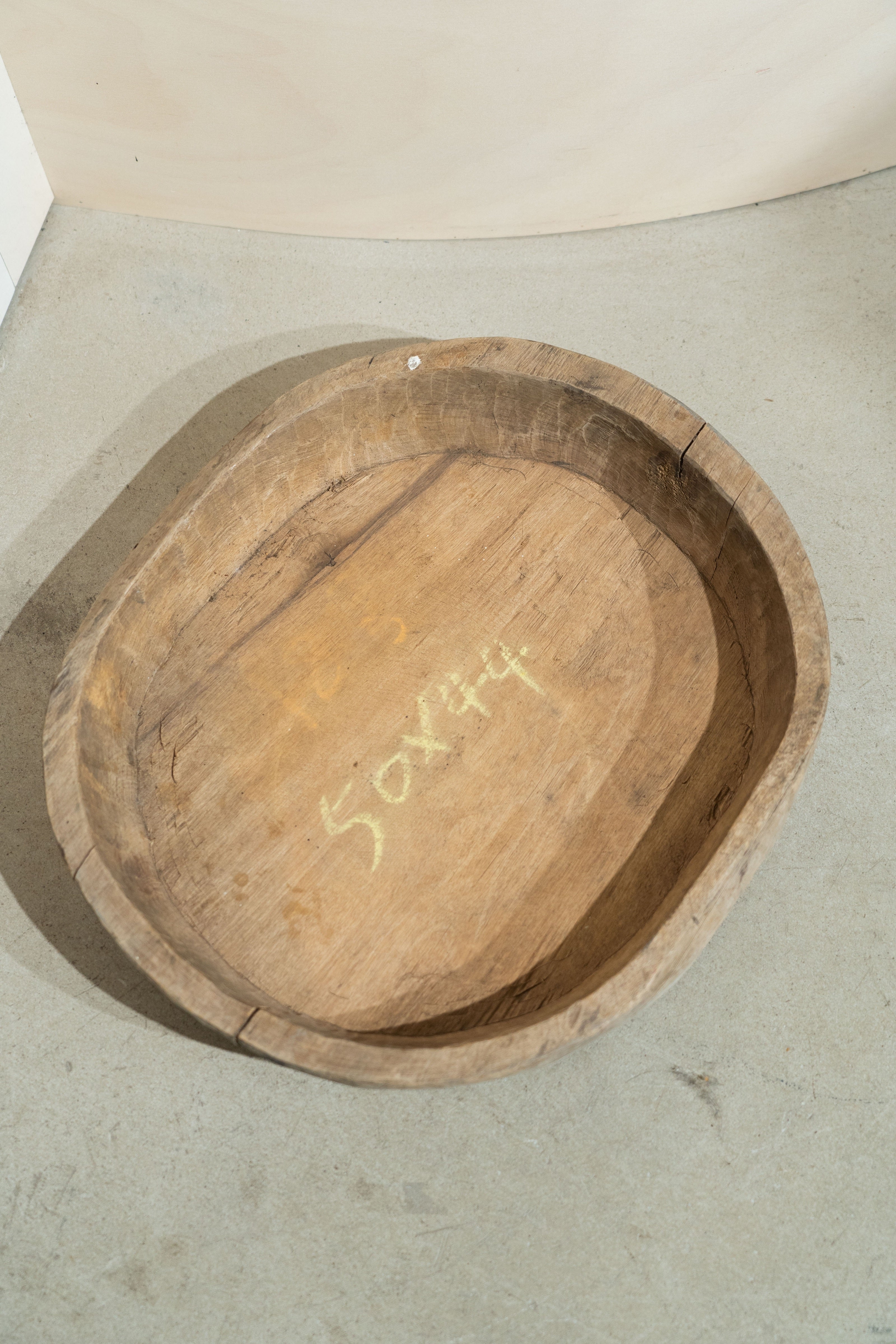 Vintage Large Round Wooden Bowl No 2