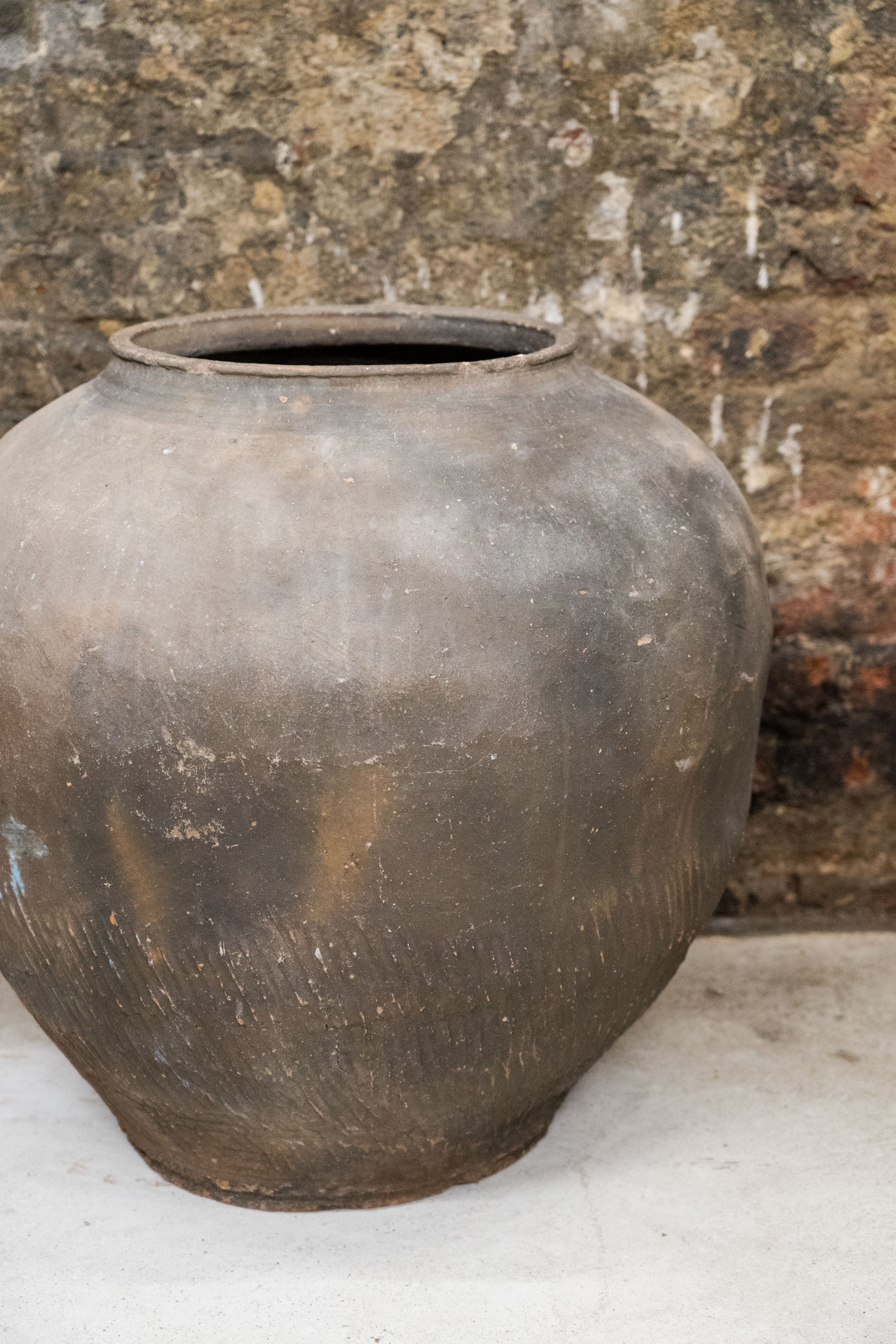 Old XL Brown Asian Pots