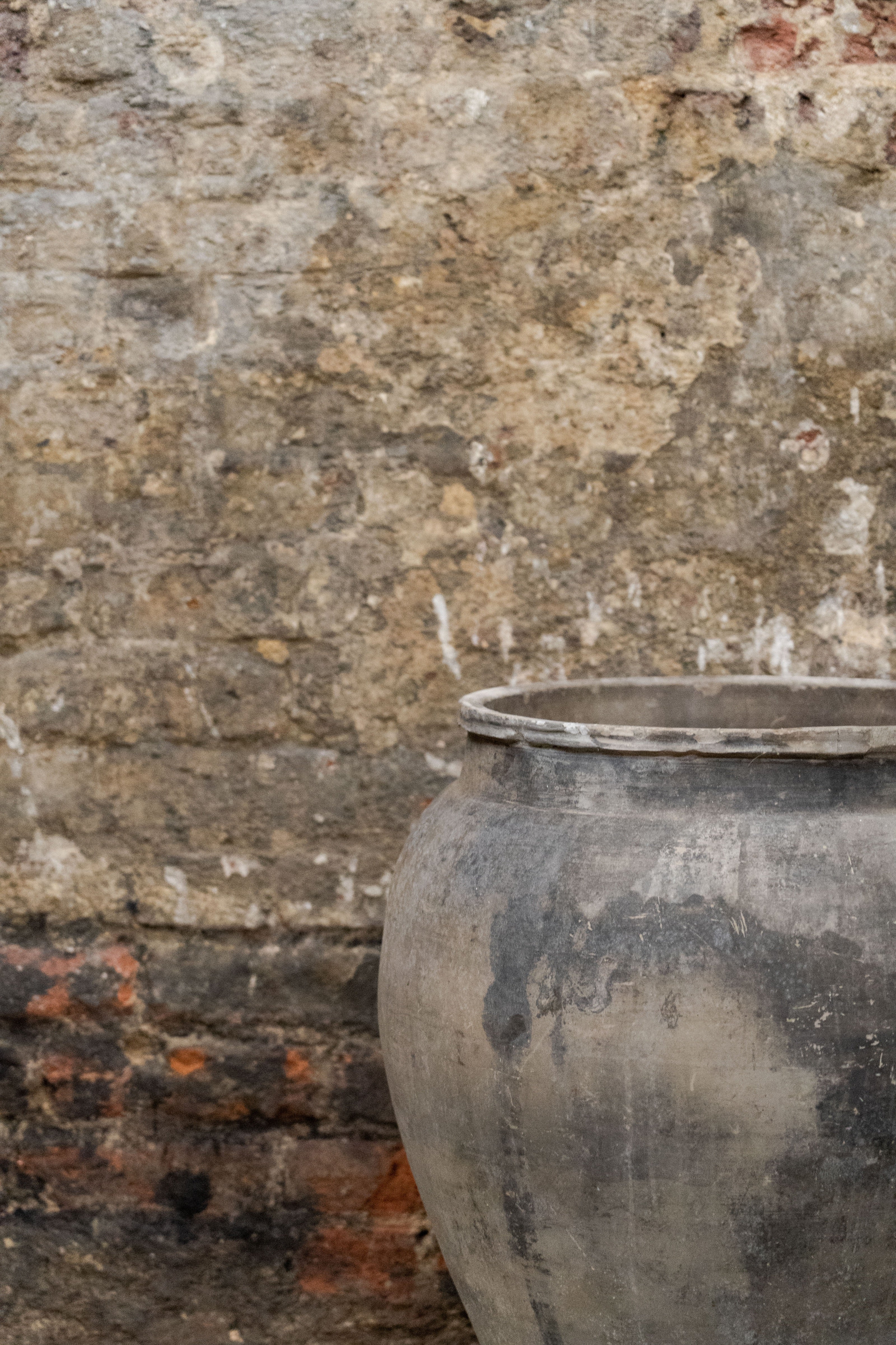 Vintage Grey Brown Pots Large