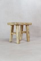 Vintage Rustic Elm Wood Stool - Square - 32