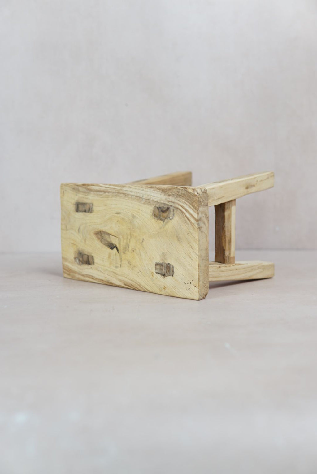 Vintage Rustic Elm Wood Stool - Square - 32