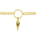 Gold Raven Bird Skull Choker