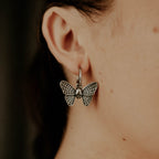 Mystic Cobweb Moth Hoop Earrings