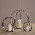 Large Silver Finish Candle Holder | Aura