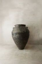 Large Vintage Brown Glazed Ceramic Pot - AS3