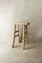 Vintage Rustic Elm Wood Stool - Medium - No 20