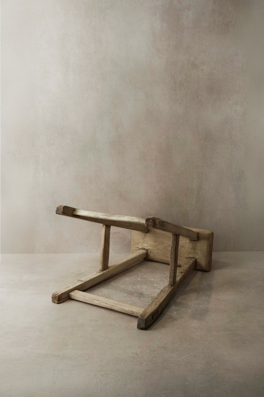 Vintage Rustic Elm Wood Stool - Medium - No 6