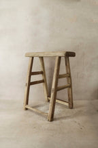 Vintage Rustic Elm Wood Stool - Medium - No 43