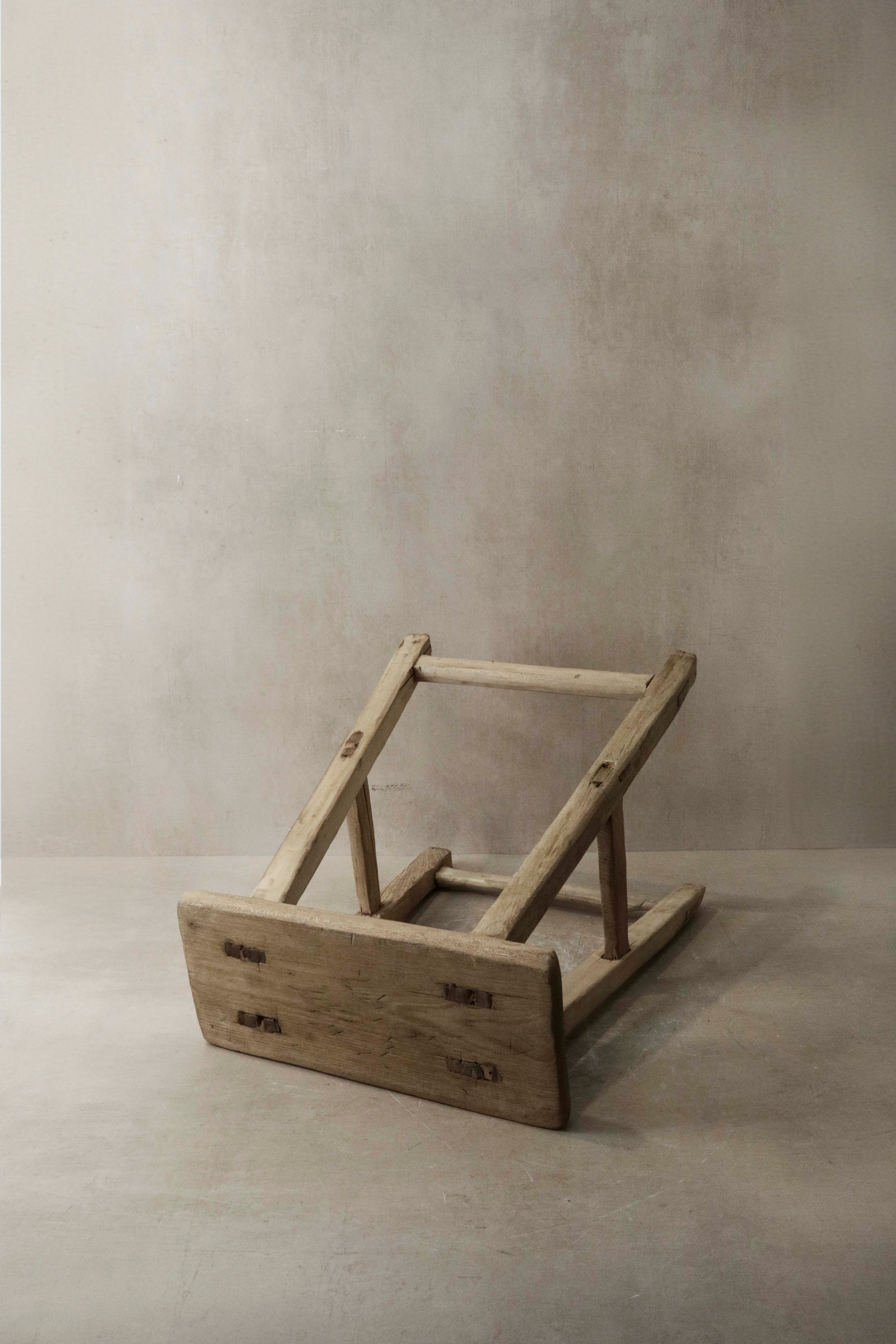 Vintage Rustic Elm Wood Stool - Medium - No 6