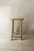 Vintage Rustic Elm Wood Stool - Medium - No 20