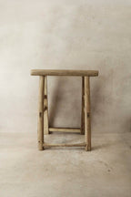 Vintage Rustic Elm Wood Stool - Medium - No 43