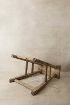 Vintage Rustic Elm Wood Stool - Medium - No 44